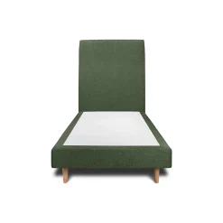 Sommeil De Plomb Lit avec tête de lit tapissier tissu et sommier tapissier - Lit en bois massif* Lit Simple