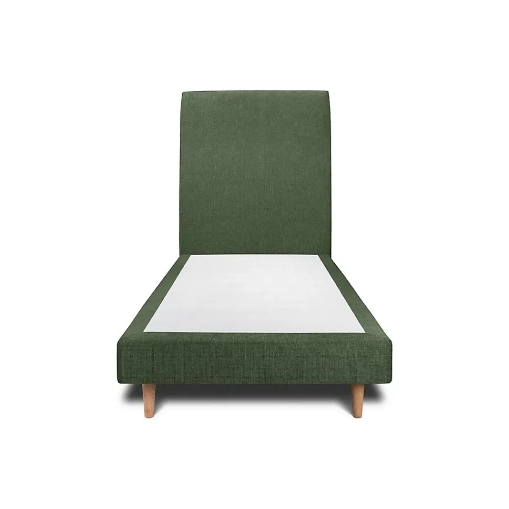Sommeil De Plomb Lit avec tête de lit tapissier tissu et sommier tapissier - Lit en bois massif* Lit Simple