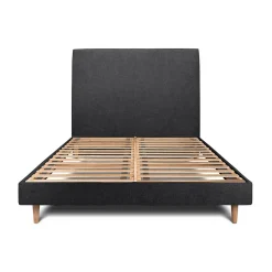 Sommeil De Plomb Lit avec tête de lit tapissier tissu et sommier kit - Lit en bois massif* Lit Double