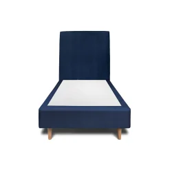 Lit avec tête de lit tapissier velours et sommier tapissier - Lit en bois massif>Sommeil De Plomb Best