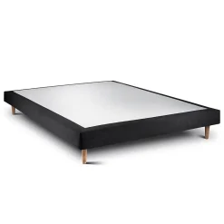 Sommeil De Plomb Lit avec tête de lit tapissier tissu et sommier tapissier - Lit en bois massif* Lit Simple