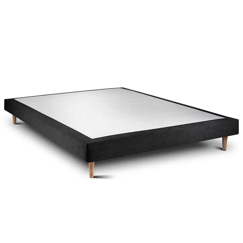 Sommeil De Plomb Lit avec tête de lit tapissier tissu et sommier tapissier - Lit en bois massif* Lit Simple