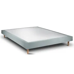 Sommeil De Plomb Lit avec tête de lit tapissier velours et sommier tapissier - Lit en bois massif* Lit Simple