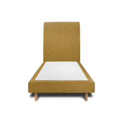 Sommeil De Plomb Lit avec tête de lit tapissier tissu et sommier tapissier - Lit en bois massif* Lit Simple