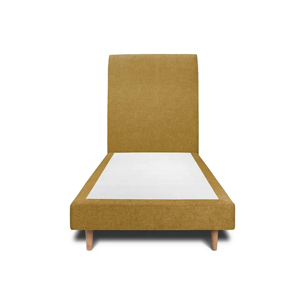 Sommeil De Plomb Lit avec tête de lit tapissier tissu et sommier tapissier - Lit en bois massif* Lit Simple
