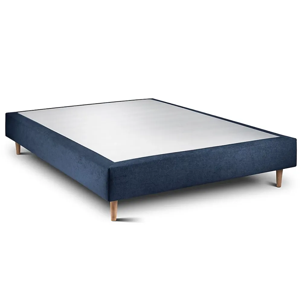 Sommeil De Plomb Lit avec tête de lit tapissier tissu et sommier tapissier - Lit en bois massif* Lit Simple