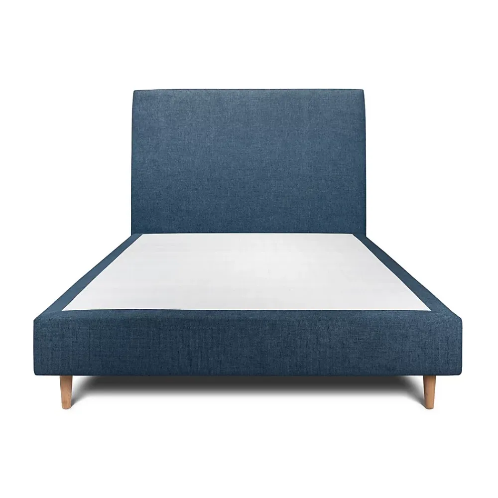 Sommeil De Plomb Lit avec tête de lit tapissier tissu et sommier tapissier - Lit en bois massif* Lit Simple