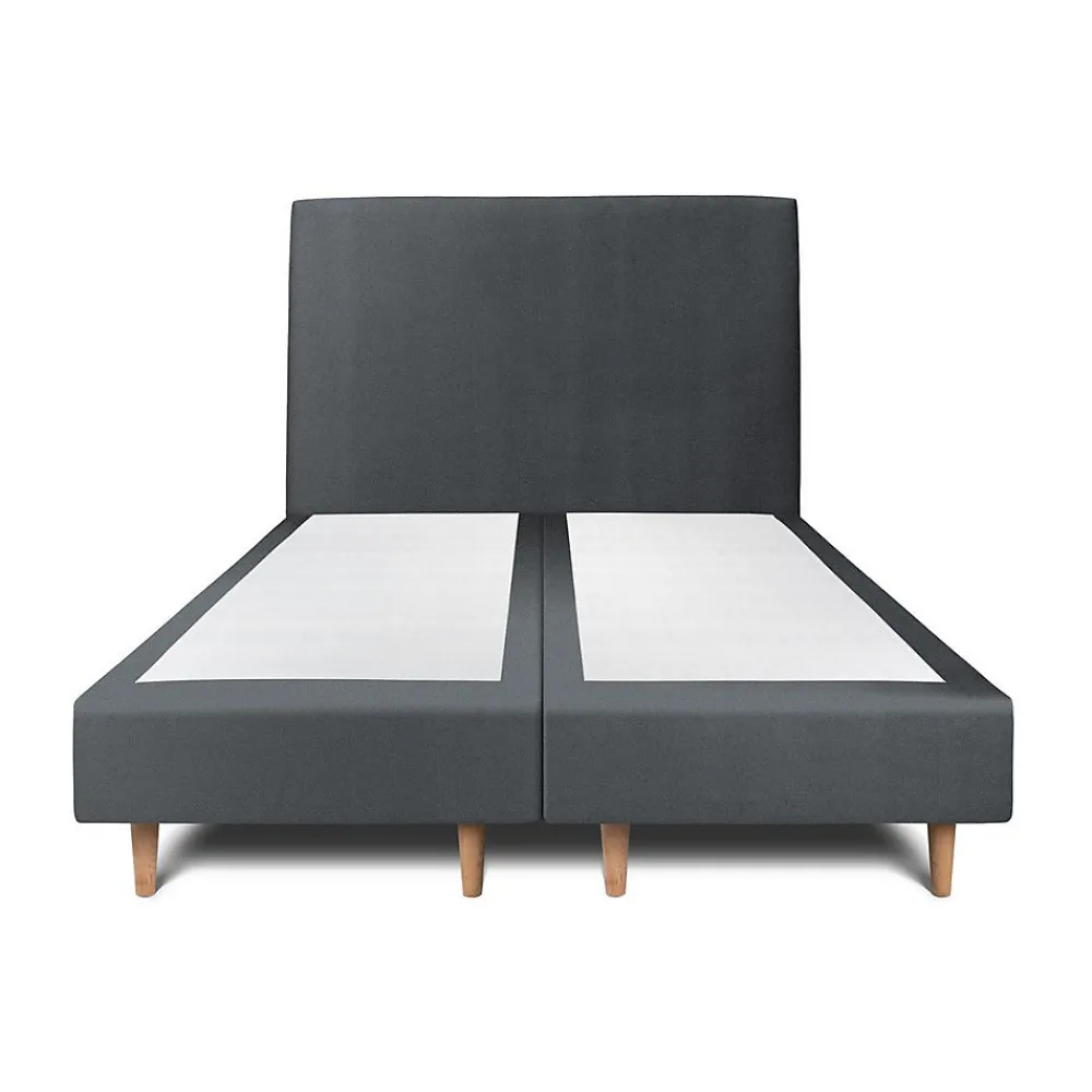 Lit avec tête de lit tapissier velours et sommier tapissier - Lit en bois massif>Sommeil De Plomb