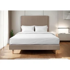 Sommeil De Plomb Lit avec tête de lit tapissier velours et sommier tapissier - Lit en bois massif* Lit Double