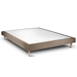 Sommeil De Plomb Lit avec tête de lit tapissier velours et sommier tapissier - Lit en bois massif* Lit Double