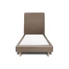 Lit avec tête de lit tapissier velours et sommier tapissier - Lit en bois massif>Sommeil De Plomb Sale