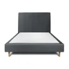 Lit avec tête de lit tapissier velours et sommier tapissier - Lit en bois massif>Sommeil De Plomb Best