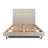 Lit avec tête de lit tapissier tissu et sommier kit - Lit en bois massif>Sommeil De Plomb New