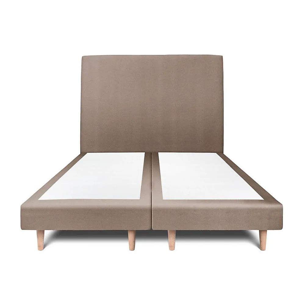Lit avec tête de lit tapissier velours et sommier tapissier - Lit en bois massif>Sommeil De Plomb