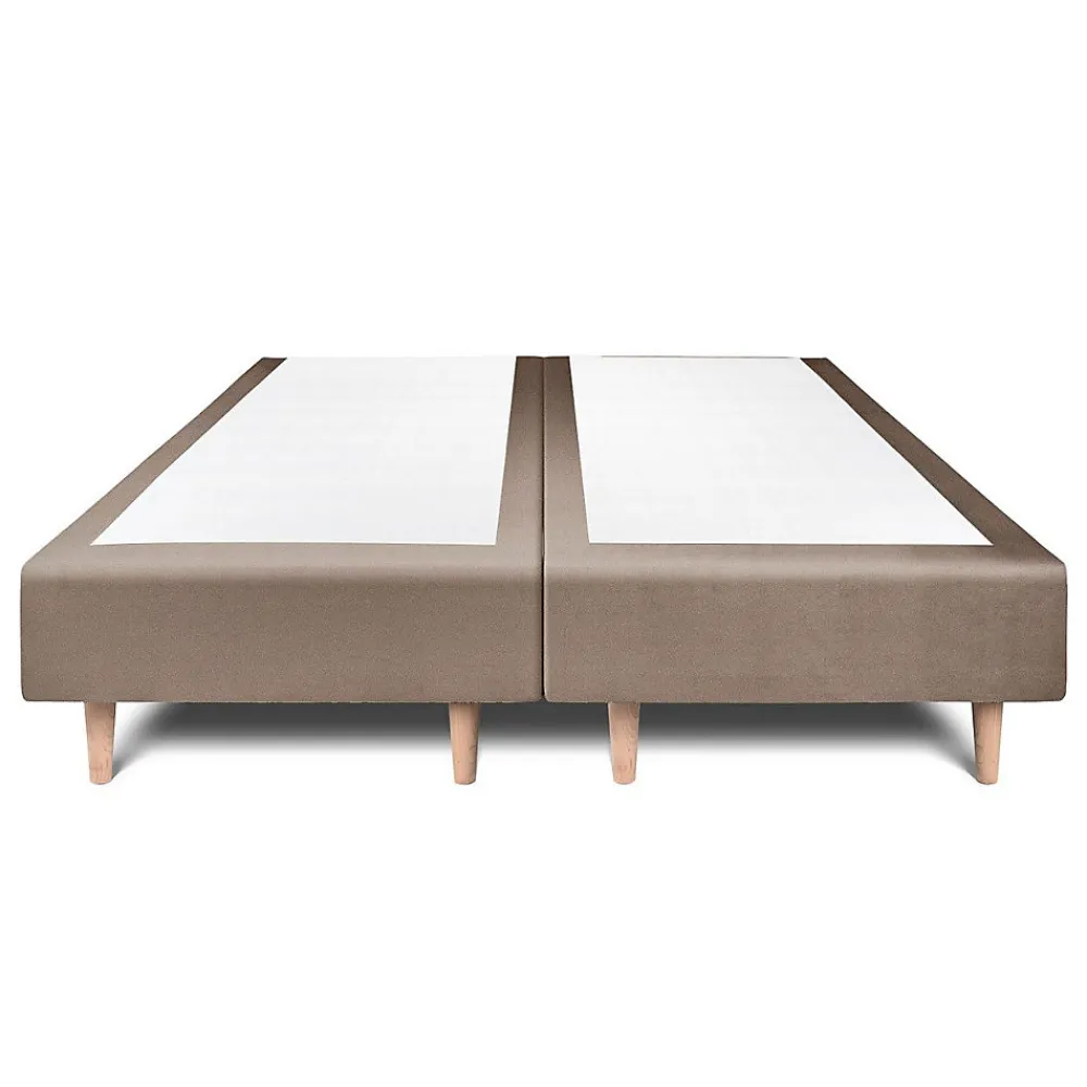 Lit avec tête de lit tapissier velours et sommier tapissier - Lit en bois massif>Sommeil De Plomb