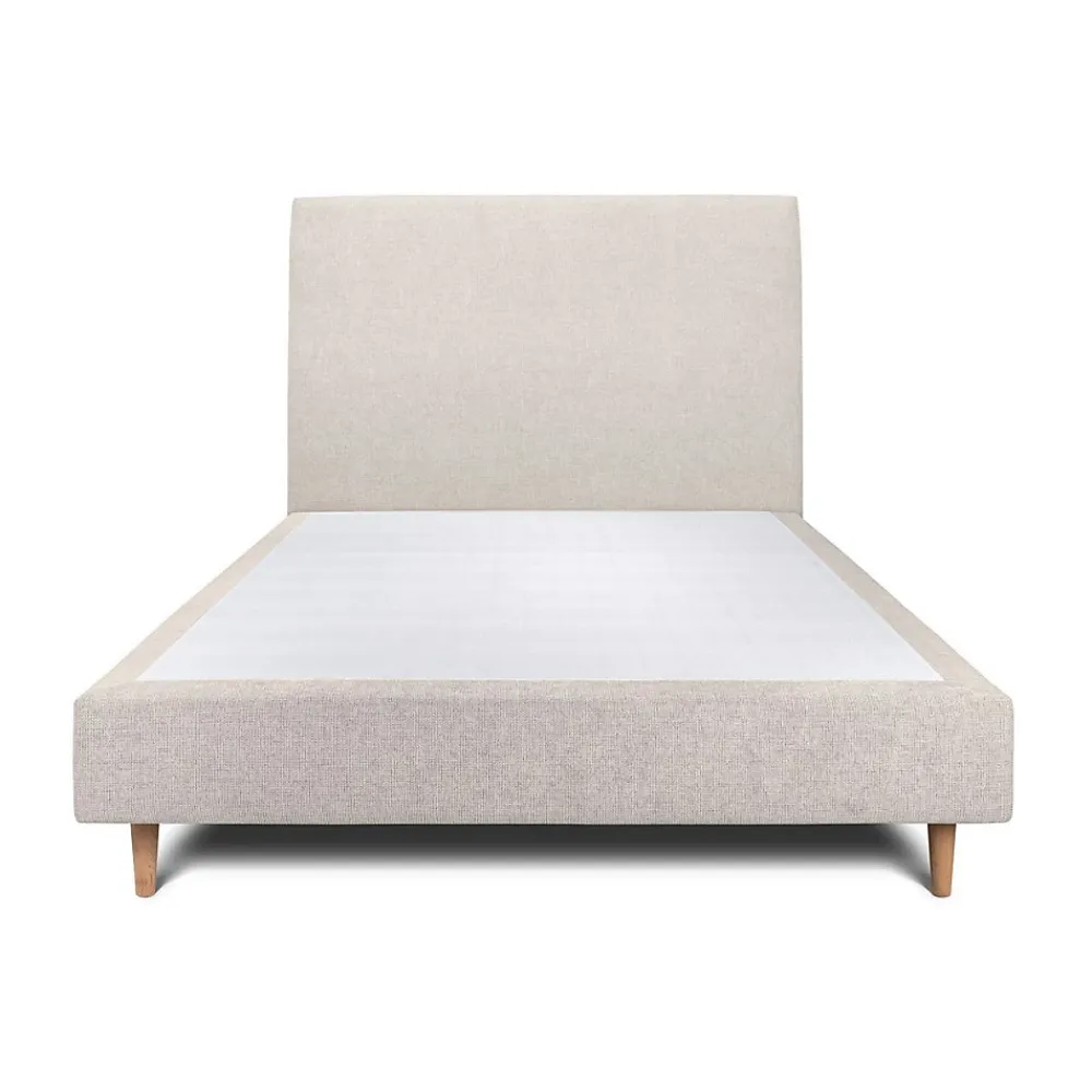 Sommeil De Plomb Lit avec tête de lit tapissier tissu et sommier tapissier - Lit en bois massif* Lit Simple