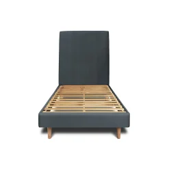 Lit avec tête de lit tapissier velours et sommier kit - Lit en bois massif>Sommeil De Plomb Clearance