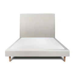 Lit avec tête de lit tapissier velours et sommier tapissier - Lit en bois massif>Sommeil De Plomb Online