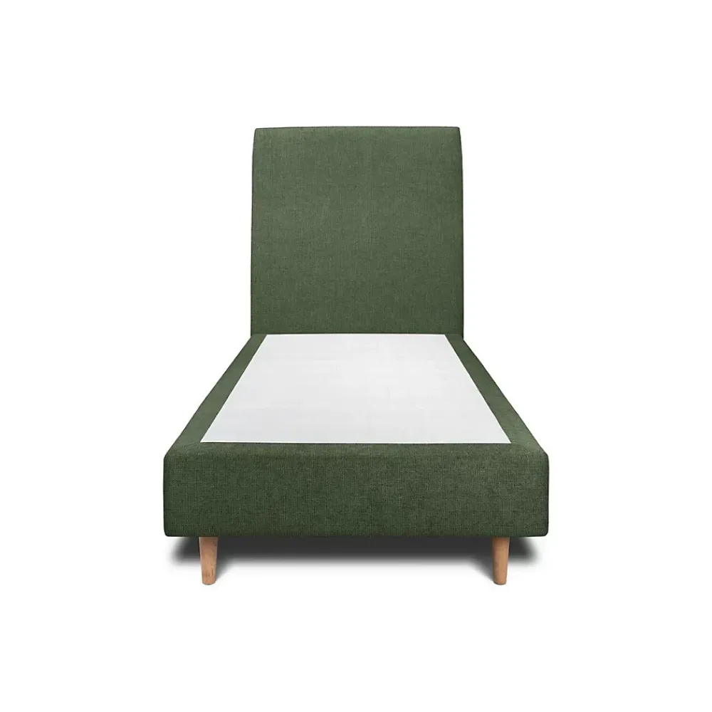 Sommeil De Plomb Lit avec tête de lit tapissier tissu et sommier tapissier - Lit en bois massif* Lit Simple