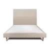 Sommeil De Plomb Lit avec tête de lit tapissier tissu et sommier tapissier - Lit en bois massif* Lit Double