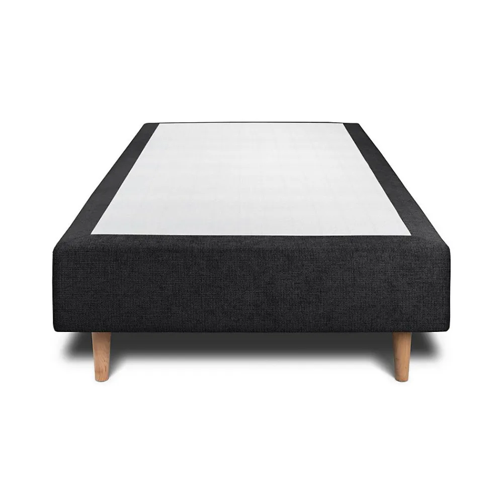 Sommeil De Plomb Lit avec tête de lit tapissier tissu et sommier tapissier - Lit en bois massif* Lit Simple