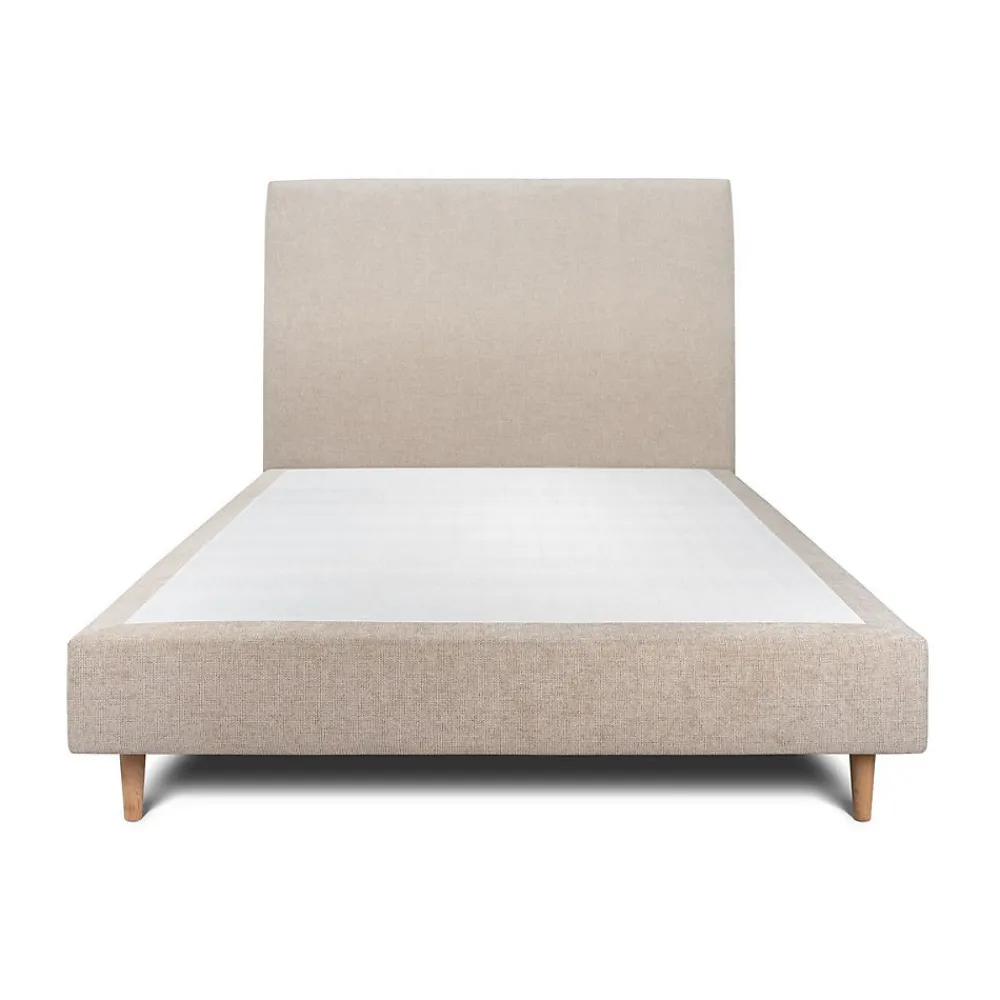 Lit avec tête de lit tapissier tissu et sommier tapissier - Lit en bois massif>Sommeil De Plomb Online