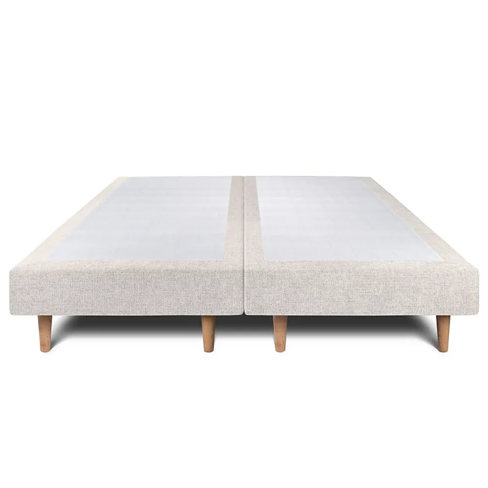 Sommeil De Plomb Lit avec tête de lit tapissier tissu et sommier tapissier - Lit en bois massif* Lit Double