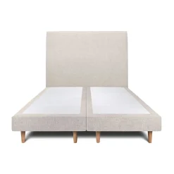 Sommeil De Plomb Lit avec tête de lit tapissier tissu et sommier tapissier - Lit en bois massif* Lit Double