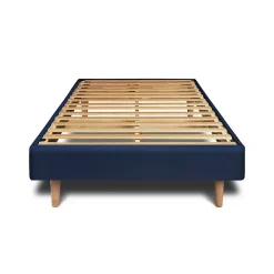 Sommeil De Plomb Lit avec tête de lit tapissier velours et sommier kit - Lit en bois massif* Lit Simple