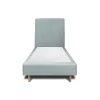 Lit avec tête de lit tapissier velours et sommier tapissier - Lit en bois massif>Sommeil De Plomb New