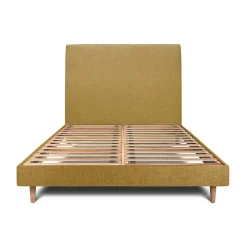 Sommeil De Plomb Lit avec tête de lit tapissier tissu et sommier kit - Lit en bois massif* Lit Double