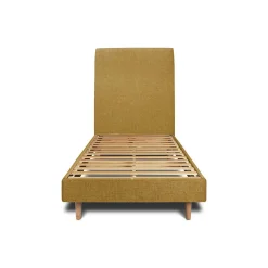 Lit avec tête de lit tapissier tissu et sommier kit - Lit en bois massif>Sommeil De Plomb Best