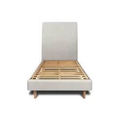 Sommeil De Plomb Lit avec tête de lit tapissier velours et sommier kit - Lit en bois massif* Lit Simple