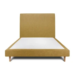 Sommeil De Plomb Lit avec tête de lit tapissier tissu et sommier tapissier - Lit en bois massif* Lit Simple