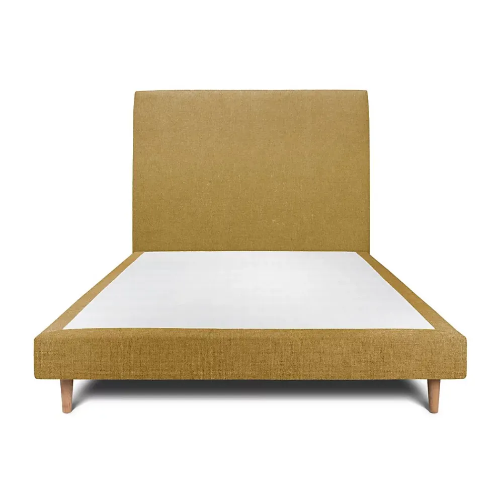 Sommeil De Plomb Lit avec tête de lit tapissier tissu et sommier tapissier - Lit en bois massif* Lit Simple