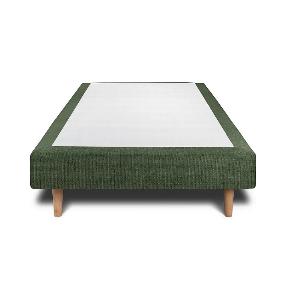 Sommeil De Plomb Lit avec tête de lit tapissier tissu et sommier tapissier - Lit en bois massif* Lit Simple