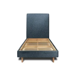Lit avec tête de lit tapissier bouclette et sommier kit - Lit en bois massif>Sommeil De Plomb Clearance