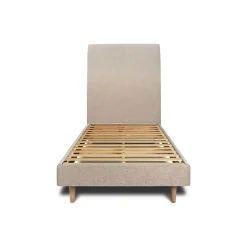 Lit avec tête de lit tapissier tissu et sommier kit - Lit en bois massif>Sommeil De Plomb Sale