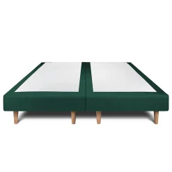 Sommeil De Plomb Lit avec tête de lit tapissier velours et sommier tapissier - Lit en bois massif* Lit Double