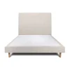 Sommeil De Plomb Lit avec tête de lit tapissier tissu et sommier tapissier - Lit en bois massif* Lit Double