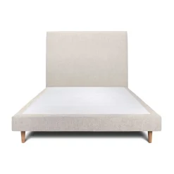 Sommeil De Plomb Lit avec tête de lit tapissier tissu et sommier tapissier - Lit en bois massif* Lit Double