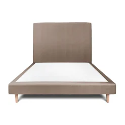 Lit avec tête de lit tapissier velours et sommier tapissier - Lit en bois massif>Sommeil De Plomb Hot