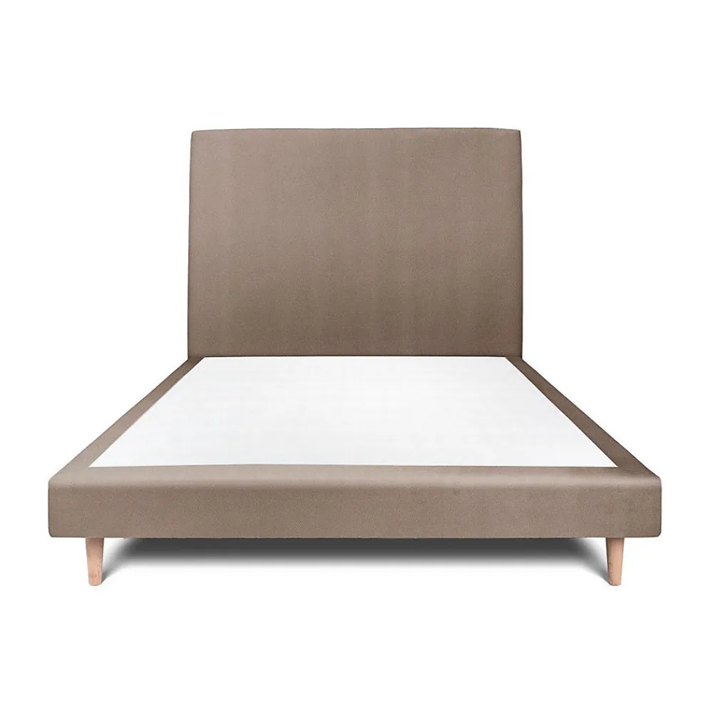 Lit avec tête de lit tapissier velours et sommier tapissier - Lit en bois massif>Sommeil De Plomb Hot
