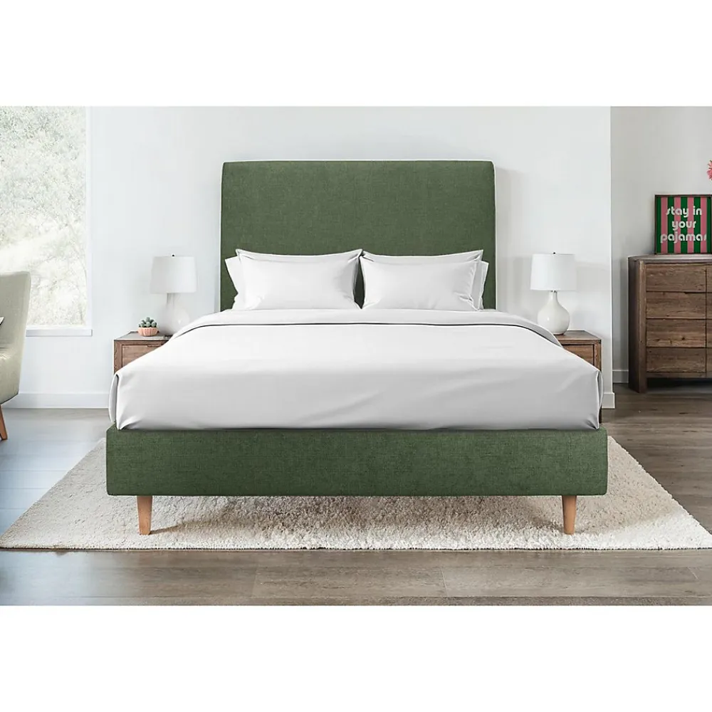 Lit avec tête de lit tapissier tissu et sommier tapissier - Lit en bois massif>Sommeil De Plomb Hot