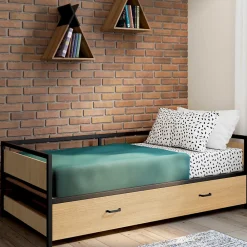 Lit banquette 90 x 190 cm DETROIT convertible 180 x 190 cm style industriel>IDMarket Clearance