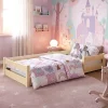 Kobi Lit bas Nordi 160x80 - Montessori bois naturel, lit enfant avec barreaux*Enfant Lit Enfant