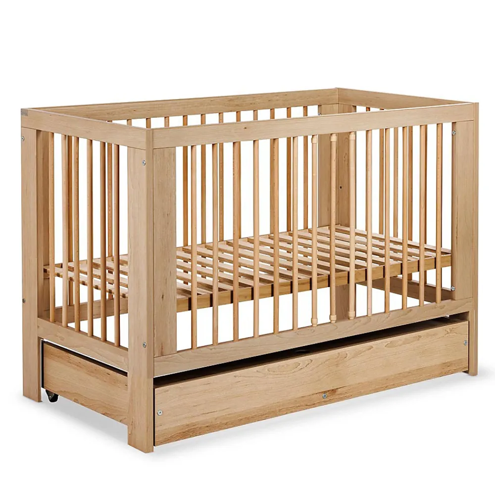 Monmobilierdesign Lit Bébé à Barreaux 120x60 Bois Avec Tiroir* Lit Coffre
