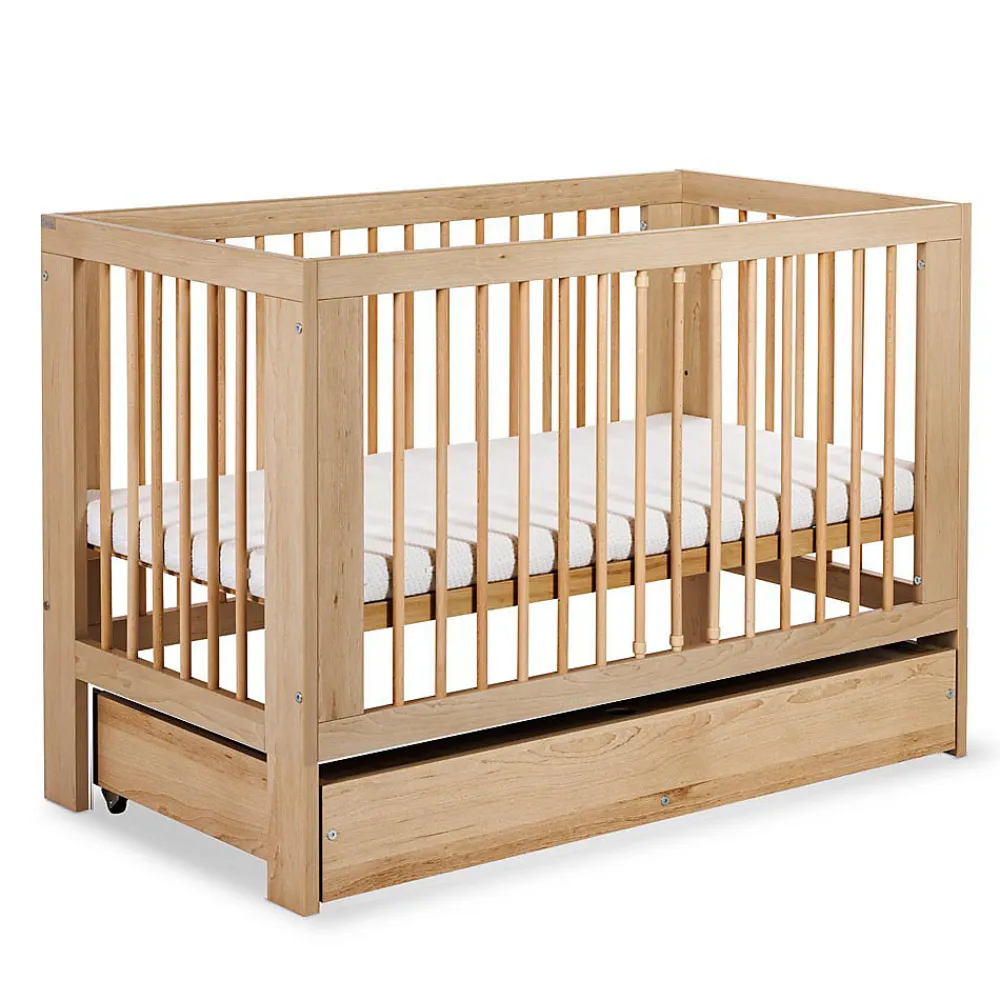 Monmobilierdesign Lit Bébé à Barreaux 120x60 Bois Avec Tiroir* Lit Coffre