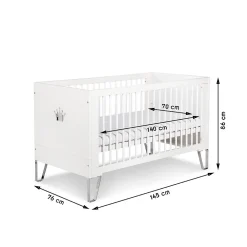 Monmobilierdesign Lit Bébé évolutif Convertible En Lit Enfant 140x70 Blanc* Lit Coffre