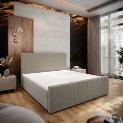 Lit Boxspring ALORIA 160X200 CM POSO 02 + PAROS 02, Beige, Lit avec matelas et rangement>Masseno Sale